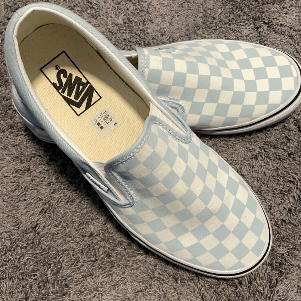 Light Blue Checkered Vans